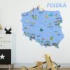 Naklejka na ścianę Mapa Polski różne kolory