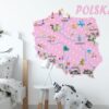Naklejka na ścianę Mapa Polski różne kolory