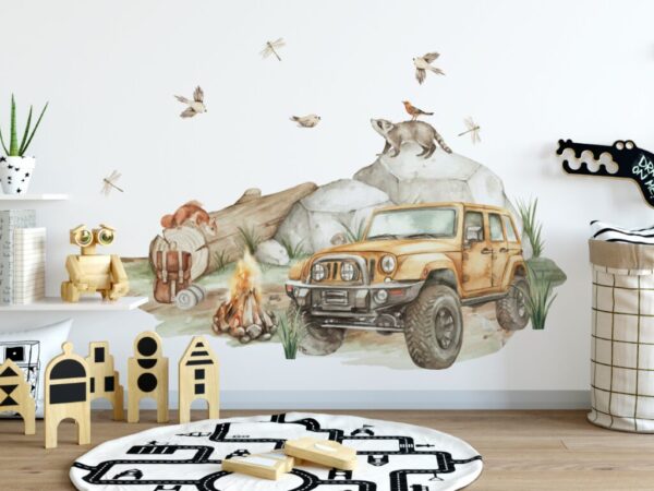 Naklejki na ścianę 4x4 offroad dla dzieci set 1