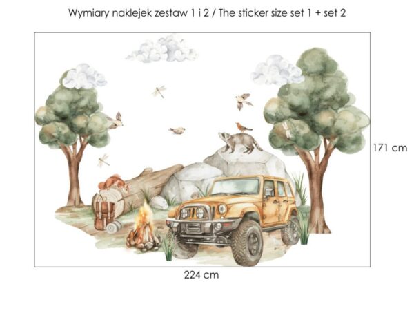 Naklejki na ścianę 4x4 offroad dla dzieci