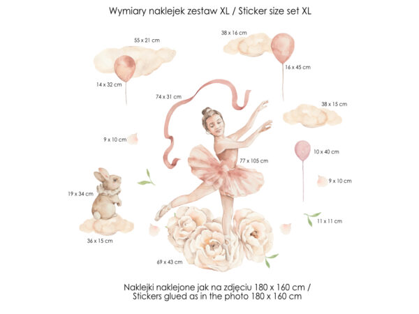 Tańcząca baletnica rozmiar XL
