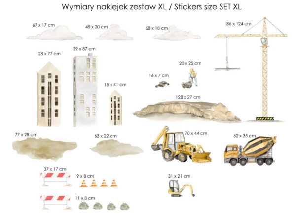 Zestaw naklejek rozmiar XL