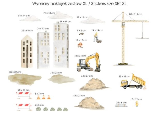 Naklejki zestaw budowlany XL
