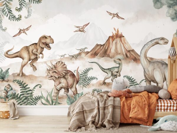 Tapeta na ścianę z dinozaurami