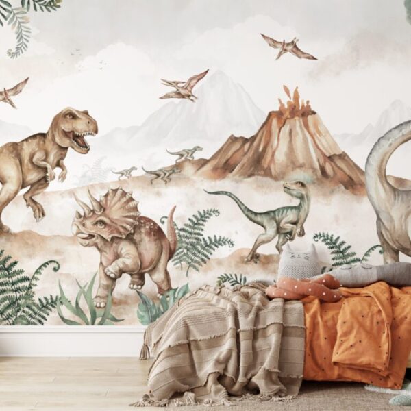 Tapeta na ścianę z dinozaurami