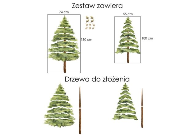 Choinki na ścianę do leśnych zwierzątek CH01