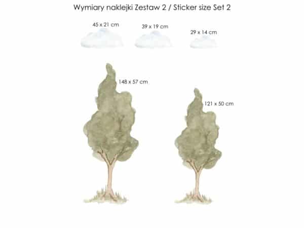 Wymiary naklejek zestaw 2