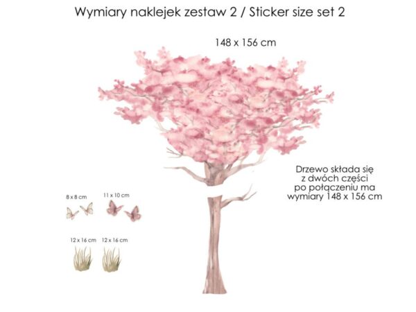 Wymiary naklejek z drzewem