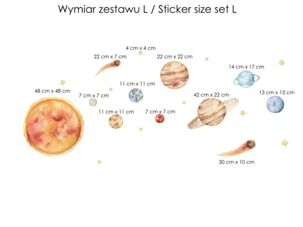 Naklejki na ścianę z planetami