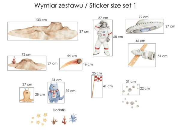 Zestaw naklejek kosmicznych