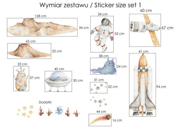 Naklejki kosmiczne wymiary