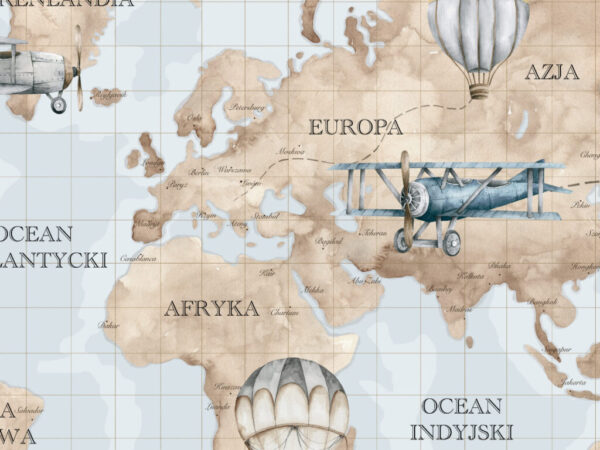 Naklejka na ścianę mapa w stylu retro
