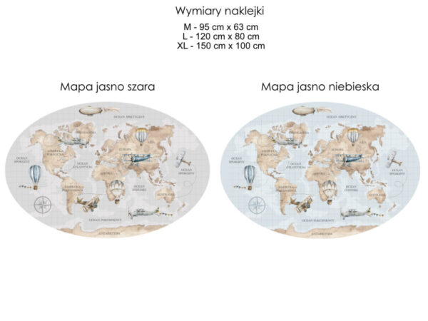 Naklejka na ścianę mapa w stylu retro
