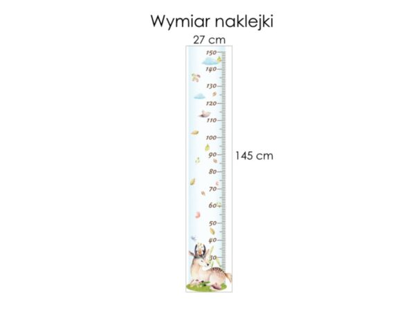 Naklejka na ścianę miarka wzrostu Jelonek