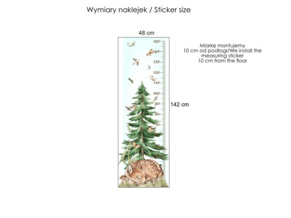 Naklejka z miarką wzrostu sarenka