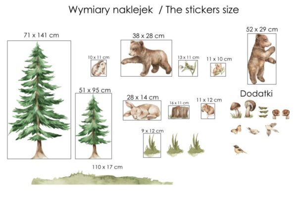Wymiary naklejek