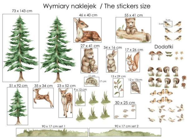 Leśne naklejki na ścianę