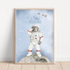 Plakat astronauta z metryczką