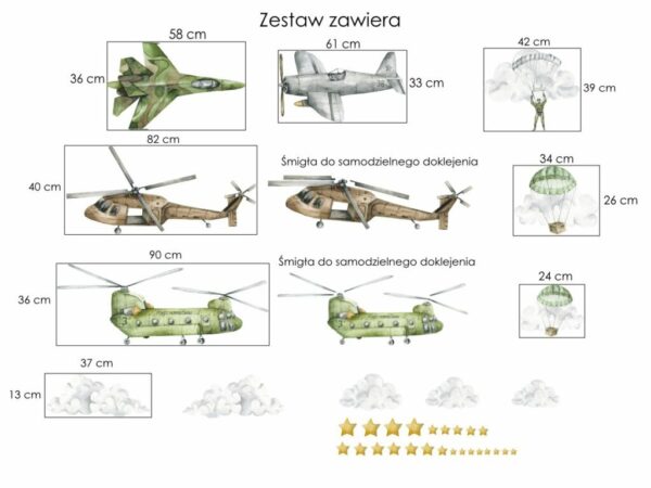 naklejki na ścianę samoloty wojskowe
