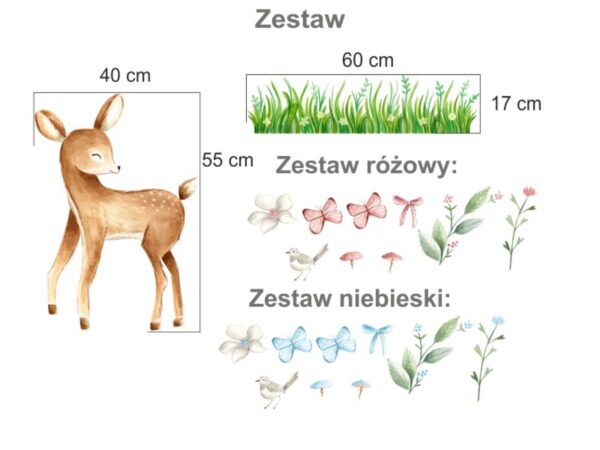 Naklejka na ścianę Sarenka i dodatki